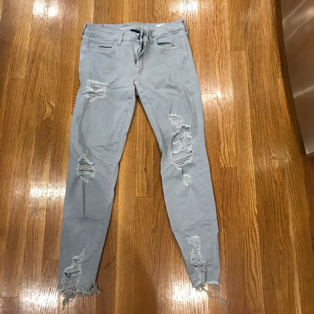 Grey ripped jeans